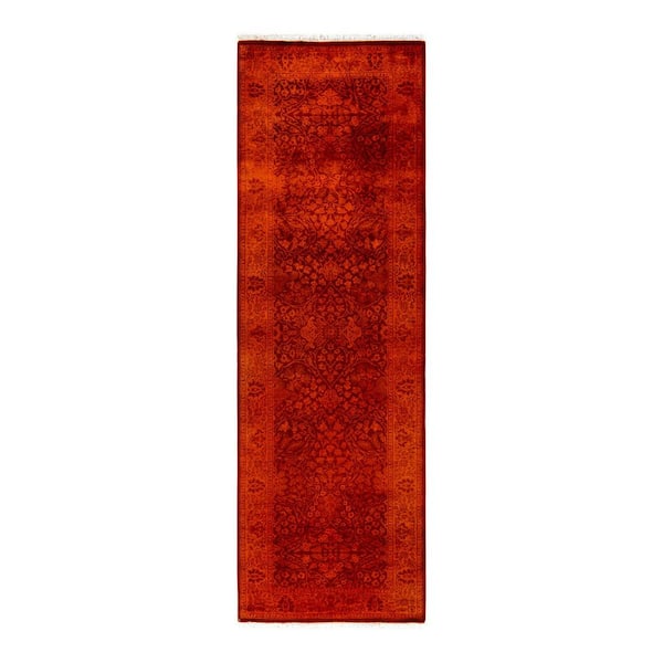 Overdyed Orange 2 ft. 8 in. x 8 ft. 3 in. Wool Indoor Area Rug
