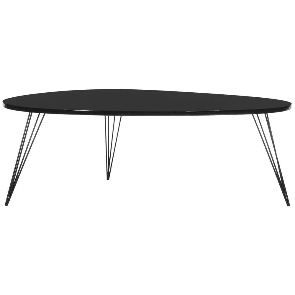 Wynton Triangular Black Wood & Iron Coffee Table - 44"W