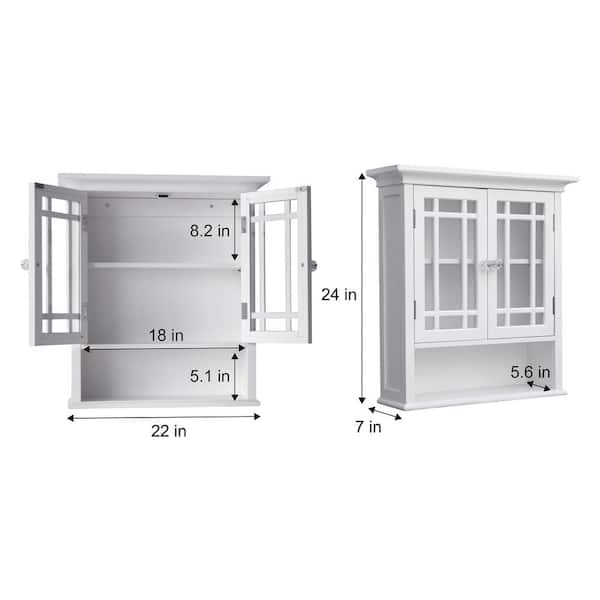 Teamson Home Neal 22-in x 24-in x 7-in White Bathroom Wall Cabinet