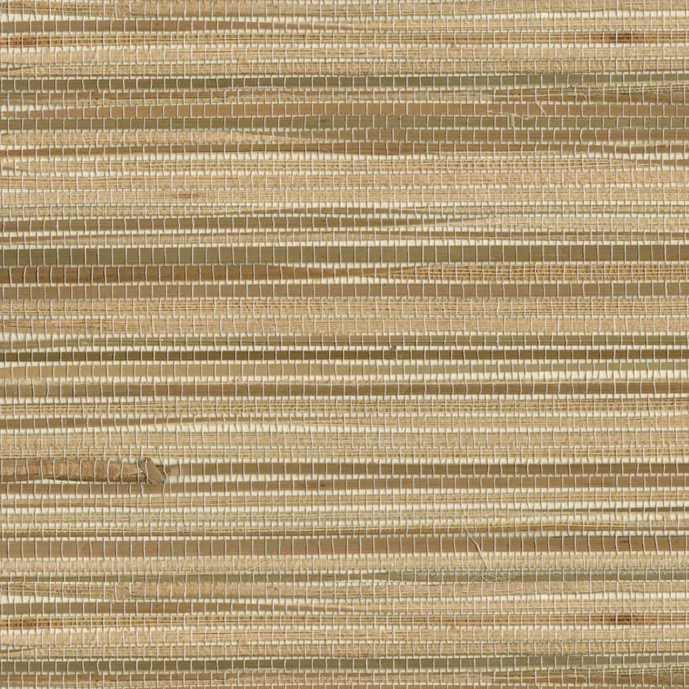 Kenneth James Dmitry Black Mica Unpasted Grasscloth Wallpaper  36-in by 24-ft  72 sq. ft.