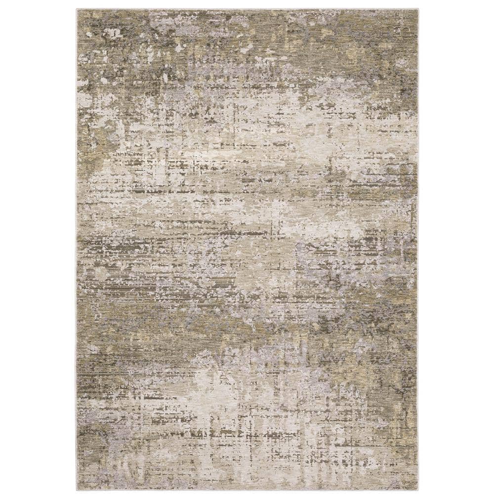 Newcastle Beige/Gray 5 ft. x 8 ft. Industrial Distressed Abstract Polyester Indoor Area Rug price history on PriceWatchPro