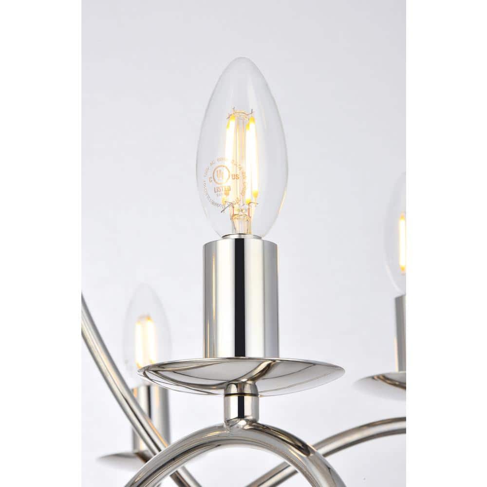 Lyndon Polished Nickel 6-Light Pendant Chandelier