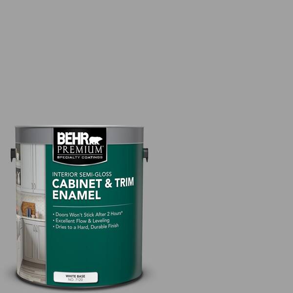 BEHR PREMIUM 1 gal. PPU2606 Elemental Gray SemiGloss Enamel Interior