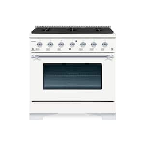 CLASSICO, 36-IN, 6 Burner Freestanding Single Oven Gas Range with Gas Stove and Gas Oven in. White