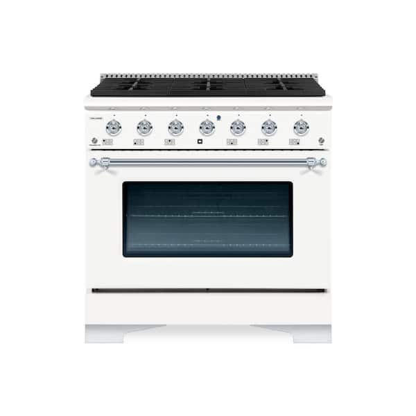 CLASSICO, 36-IN, 6 Burner Freestanding Single Oven Gas Range with Gas Stove and Gas Oven in. White