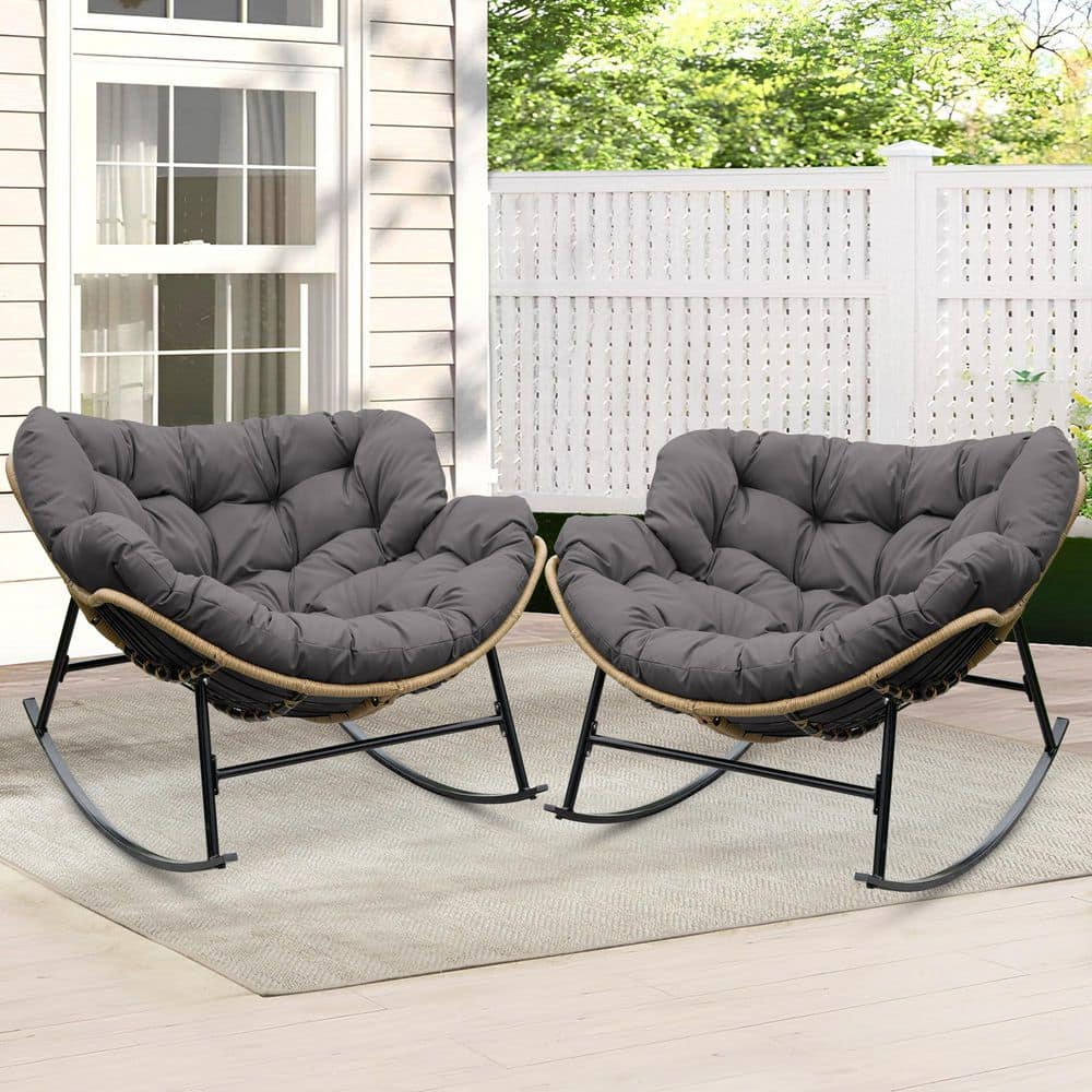 Nuu Garden 2 Black with Gold Speckles Iron Frame Swivel