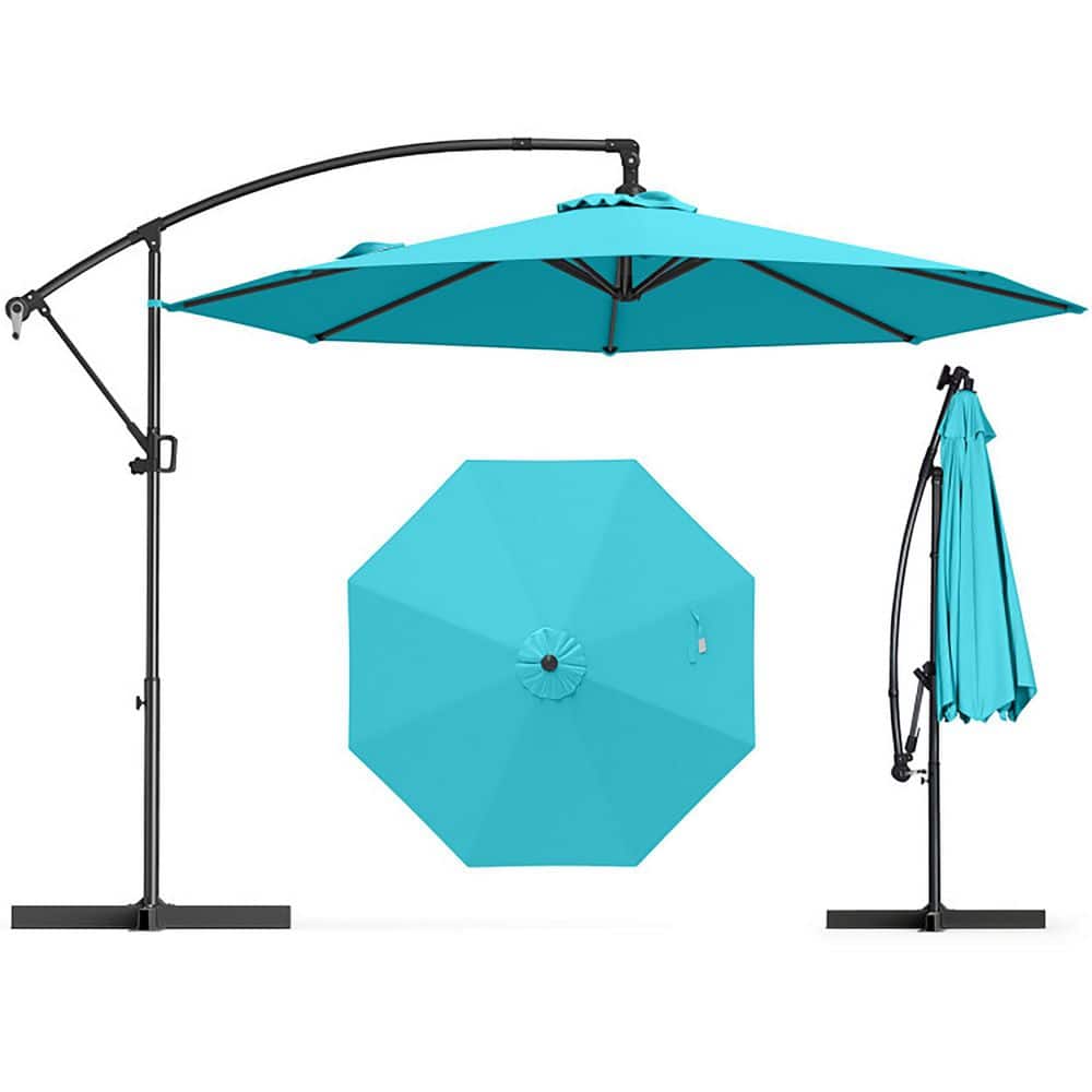 10 ft. Outdoor Cantilever Patio Umbrella Fade Resistant and UV Resistant with Infinite Tilt-Turquoise price history on PriceWatchPro