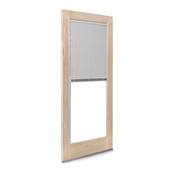 Andersen 71-1/4 in. x 79-1/2 in. 400 Series White Left-Hand Frenchwood Gliding Patio Door with Pine Int, Fixed Panel with Blinds