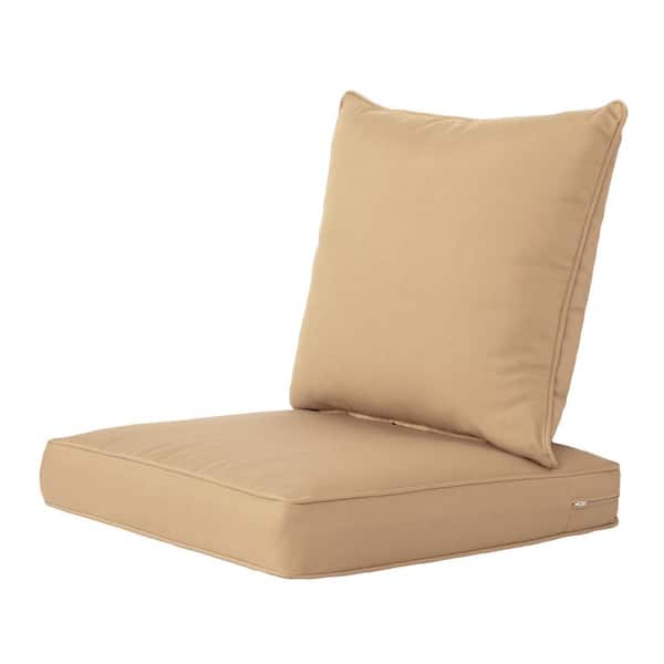 BLISSWALK Outdoor Deep Seat Cushion Set 24x24&22x24, Lounge Chair Loveseats Cushions for Patio Furniture Classic Blue