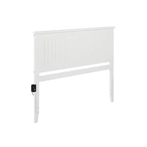 Nantucket White King Solid Wood Universal Headboard with Attachable Turbo Device Charger