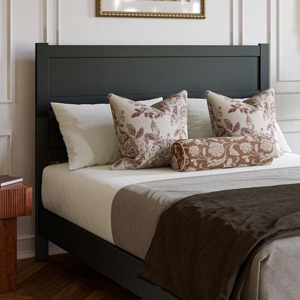 Aveline Black Queen Wood Panel Headboard