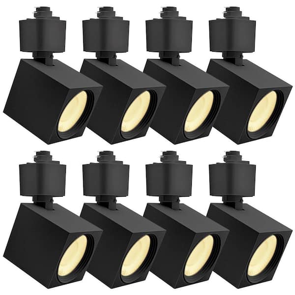 2 in. Integrated LED Track Light, 5CCT, CRI90, 10W, 800LM, Adjustable 358°+ 90° Tilt, Dimmable, ETL Square Black 8 Pack