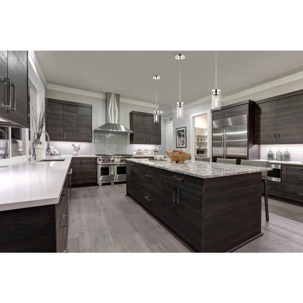 Polished Nickel Mini Pendant with Clear Glass Shade