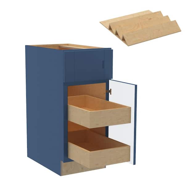 Home Decorators Collection Washington Vessel Blue Plywood Shaker Assembled Base Kitchen Cabinet Rt 2ROT ST15 W in. 24 D in. 34.5 in. H