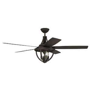 Nash 56 in. Indoor/Outdoor Espresso Finish Ceiling Fan with Integrated LED Light and Remote/Wall Control Included