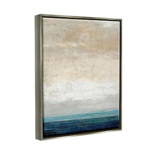 Distressed Ocean Landscape Abstract Design By Suzanne Nicoll Floater Frame Abstract Art Print 21 in. x 17 in.