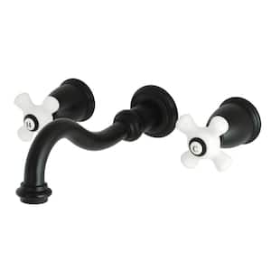 Restoration 2-Handle Wall-Mount Roman Tub Faucet in Matte Black (Valve included)
