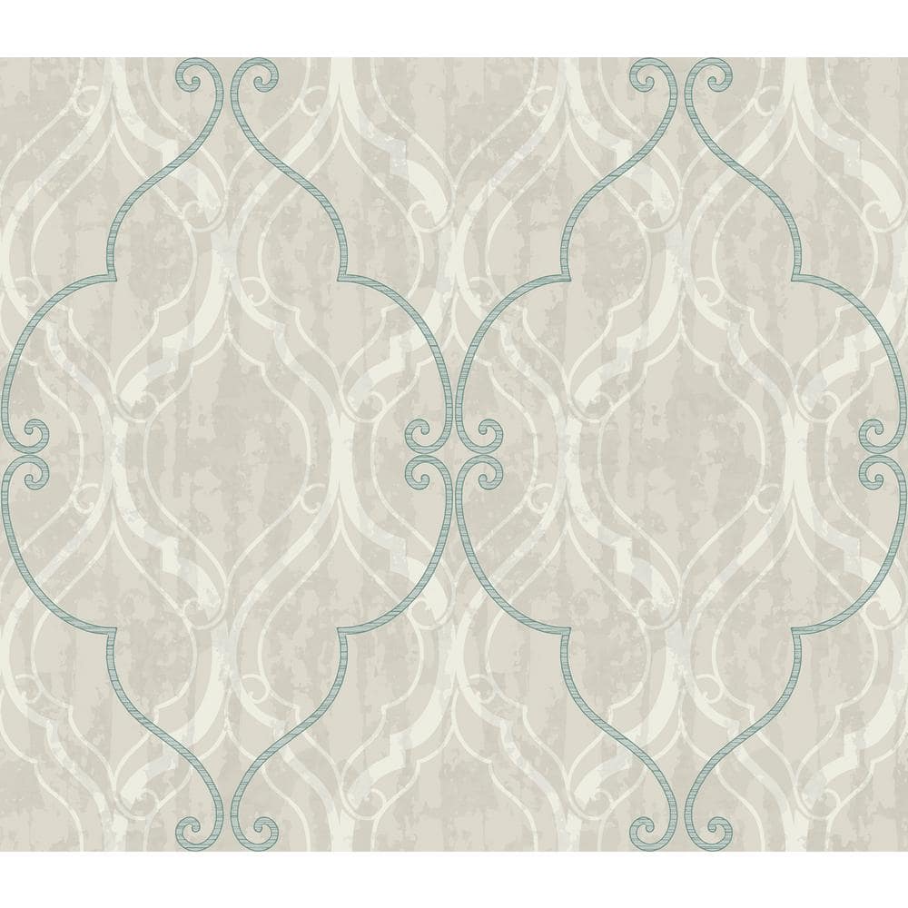 Seabrook Designs Corsica Metallic Green, Pearl, and Cream Ogee Paper ...