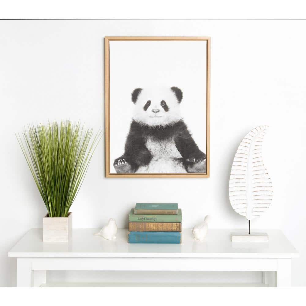 Sylvie Panda Black and White Framed Canvas Art