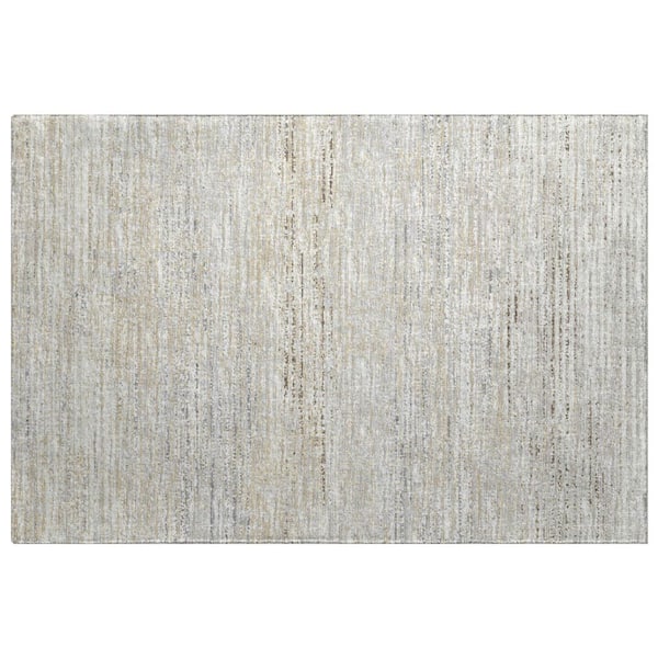 Dream Shag Premium Machine Washable Abstract ADS32 Beige 2 ft. x 3 ft. Accent Rug