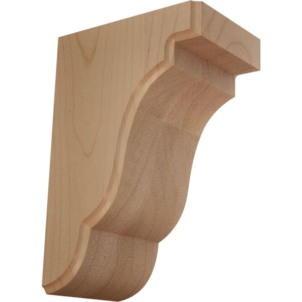 3-1/2 in. x 5 in. x 7-1/2 in. Unfinished Alder Bedford Corbel