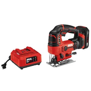 PWRCORE 20-Volt Lithium-Ion Cordless 7/8 in. Stroke Length Jigsaw Kit
