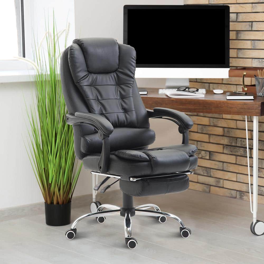 Black PU Leather High Back Ergonomic Executive Swivel Chair