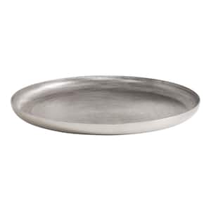 Stovring 16.12 in. W Round Silver Metal Decorative Tray