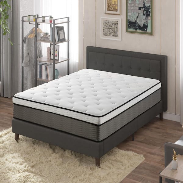 Zinus True Support Queen Firm Euro Top Pocket Spring Hybrid 14 in. Mattress