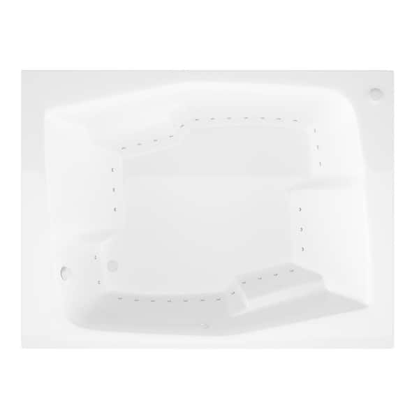 Amethyst Series 72 in. x 54 in. Rectangular Air Bathtub with Left Side Drain and Aromatherapy in Glossy Smooth White