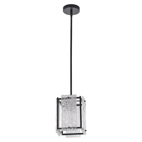aiwen 7.9 in. 1-Light Modern Pendant Light Farmhouse Adjustable Hanging Lights with Glass Shade