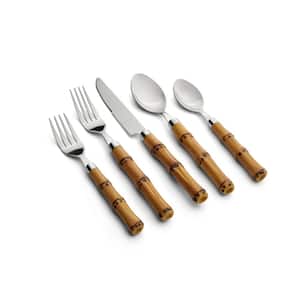 Bamboo Natural 20-Piece Plastic Handle Flatware Set (Service for 4)