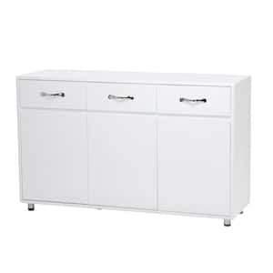 52.4 in. White Rectangle Buffet Sideboard with 3-Drawers