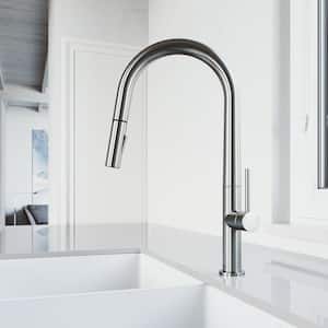 Greenwich Single Handle Pull-Down Sprayer Kitchen Faucet in Stainless Steel