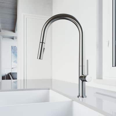 Greenwich Single-Handle Pull-Down Sprayer Kitchen Faucet in Stainless Steel