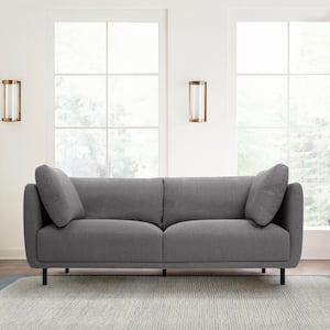 Serenity 79 in. Square Arm Fabric Rectangle Sofa in Gray