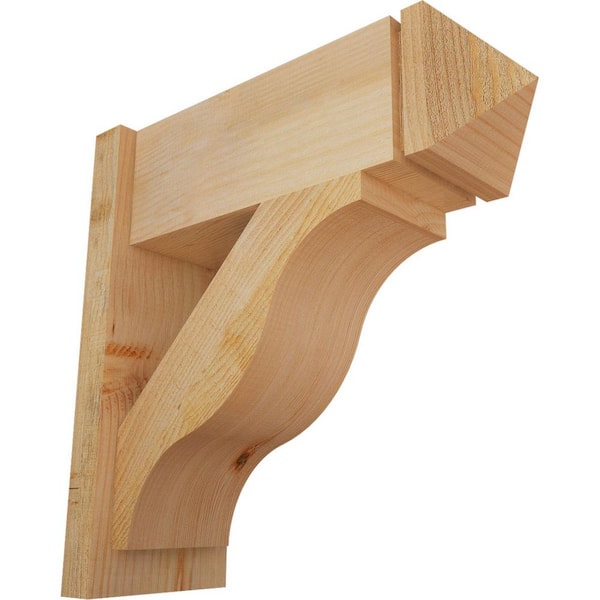 Ekena Millwork 8 in. x 22 in. x 22 in. Fuston Arts and Crafts Rough Sawn Douglas Fir Outlooker