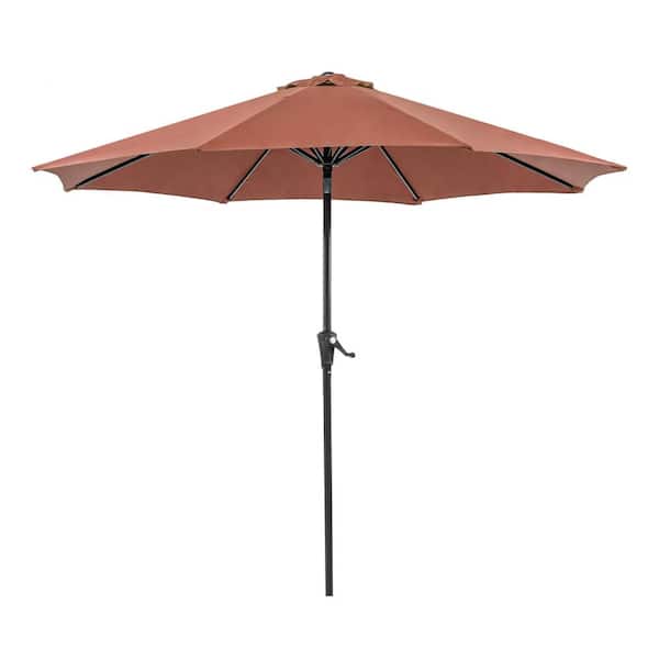 Furniture of America Ermine 9ft. Steel Market Tilt Patio Umbrella in Red With Carrying Bag
