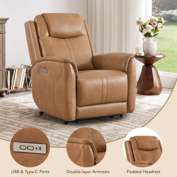 Spruce & Spring Zeke Camel Faux Leather Zero Gravity Power
