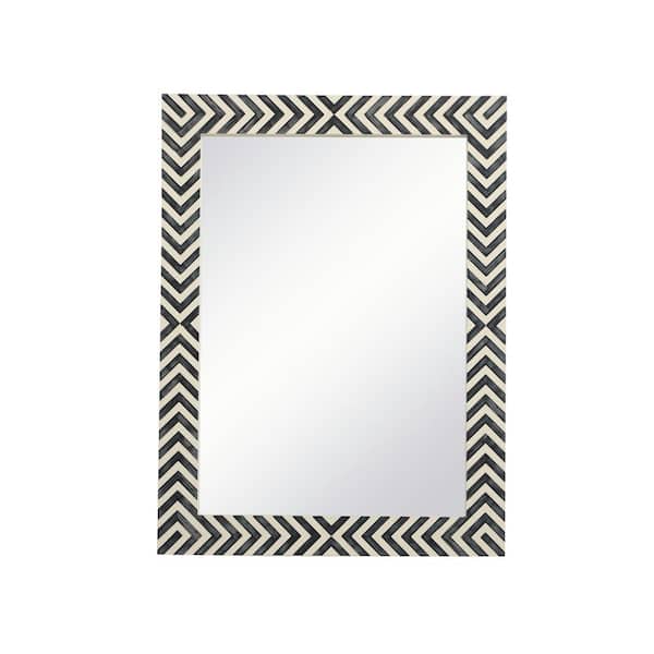 Unbranded Timeless Home 24 in. W x 32 in. H x Modern Wood Framed Rectangle Chevron Mirror