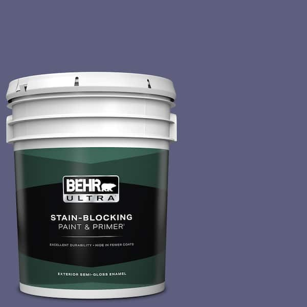 BEHR ULTRA 5 gal. #M550-7 Strong Iris Semi-Gloss Enamel Exterior Paint & Primer