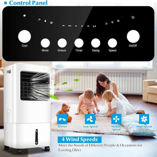 8,000 BTU Portable Air Conditioner Cools 300 Sq. Ft. with Humidifier and Remote Control in White