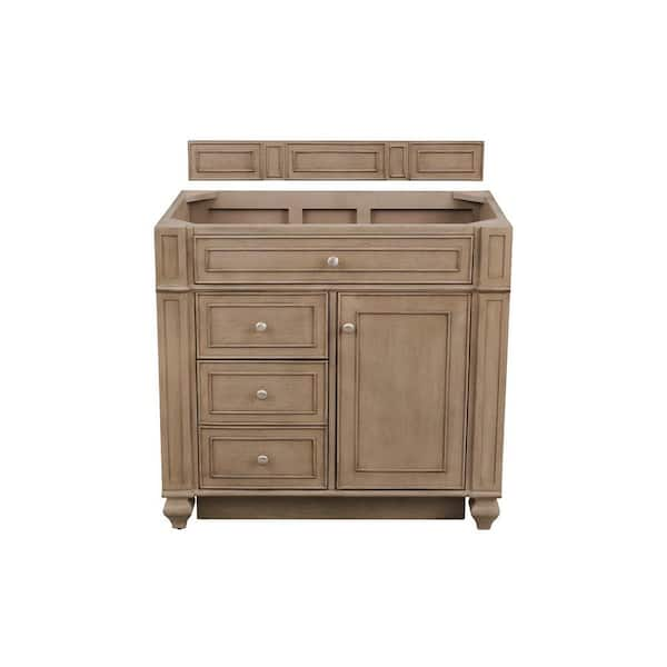 Bristol 36 in. W x 22.5 in. D x 32.8 in. H Single Vanity Cabinet Without Top in Whitewashed Walnut