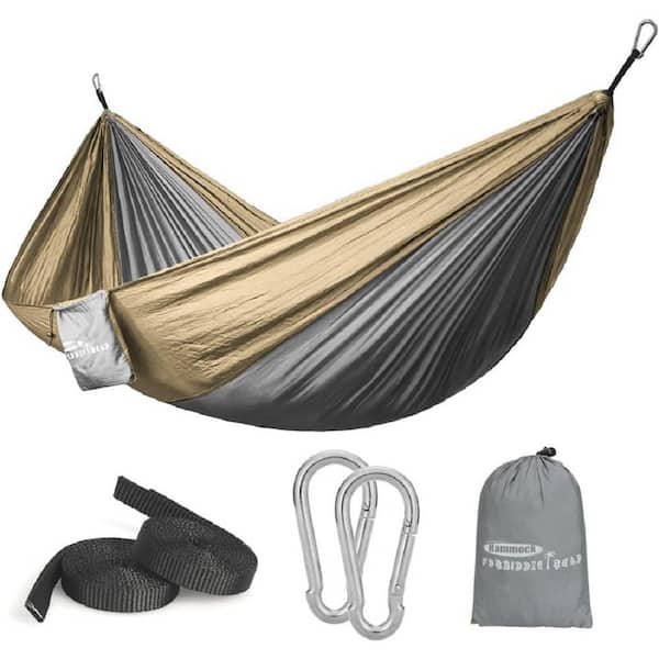 ITOPFOX Camping 8.8 ft. Portable Hammock Bed Hammock in Gray And Yellow