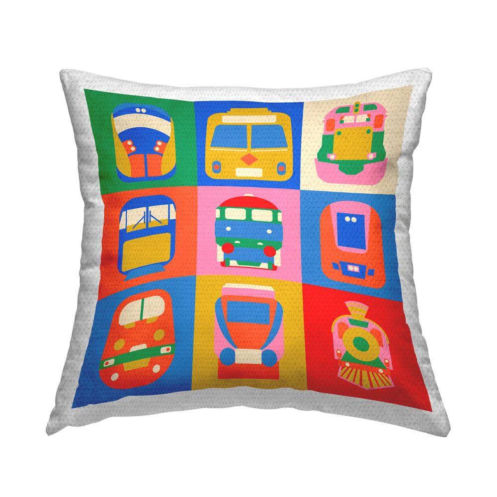 Bold Public Transportation Outdoor Printed Throw Pillow by Carrie Cantwell price history on PriceWatchPro