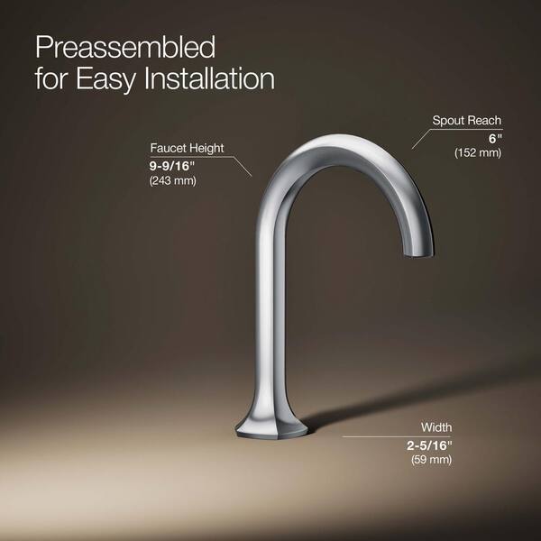 KOHLER Occasion Bathroom Sink Faucet Spout with Cane Design in Polished Chrome