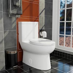 PICO 1-Piece 1.27/1.6 GPF Dual Flush Elongated Toilet with Soft Close Seat in White