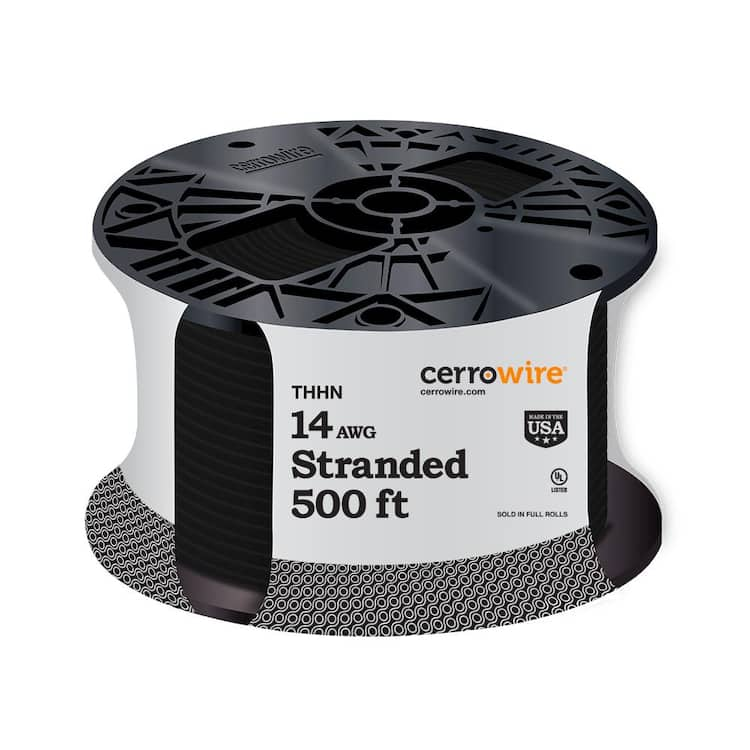 Cerrowire 500 ft. 14 Gauge Black Stranded Copper THHN Wire