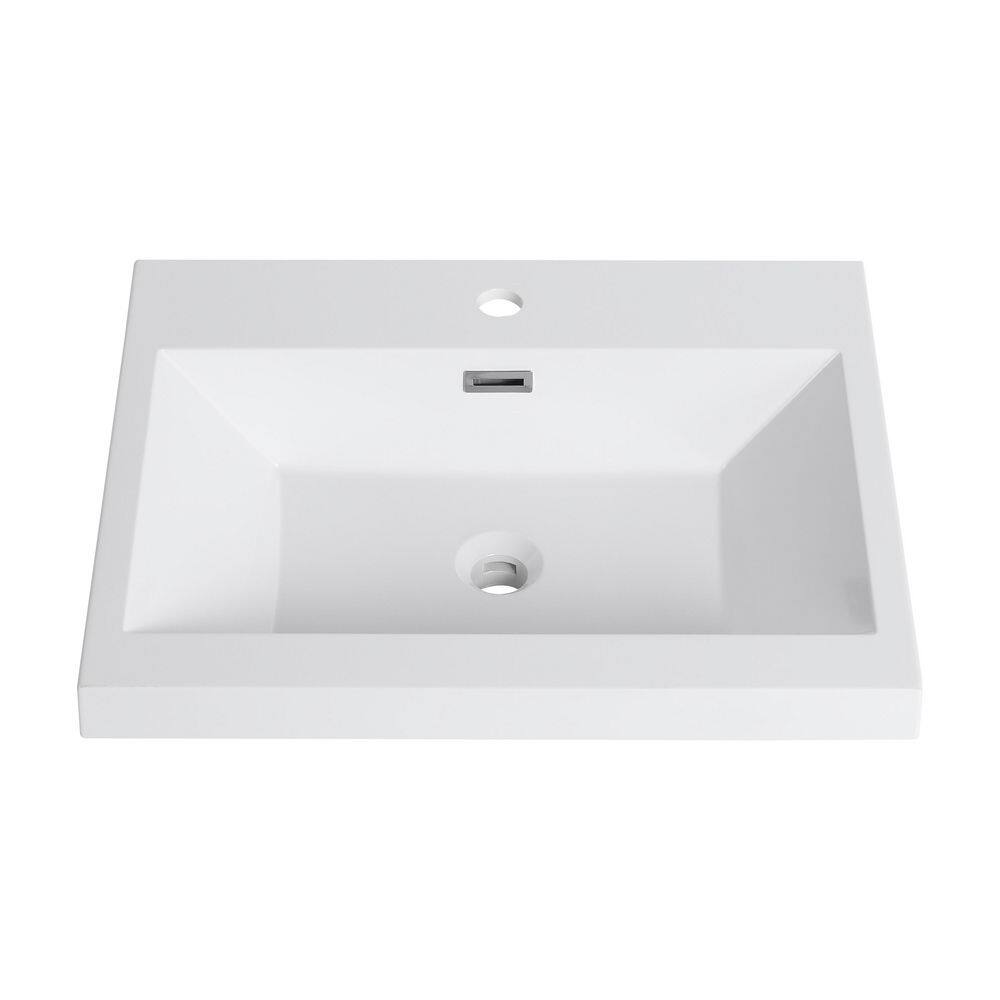 24 in. Drop-In Rectangular Resin Bathroom Sink in White price history on PriceWatchPro