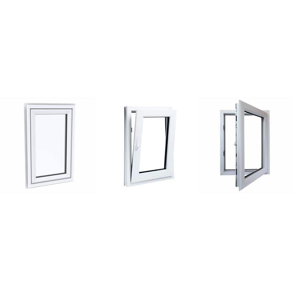 Elite Euro White Vinyl Double-Pane Tilt/Turn Window, 28 x 36 in